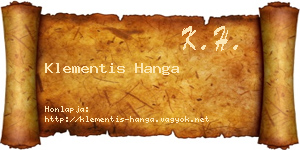 Klementis Hanga névjegykártya